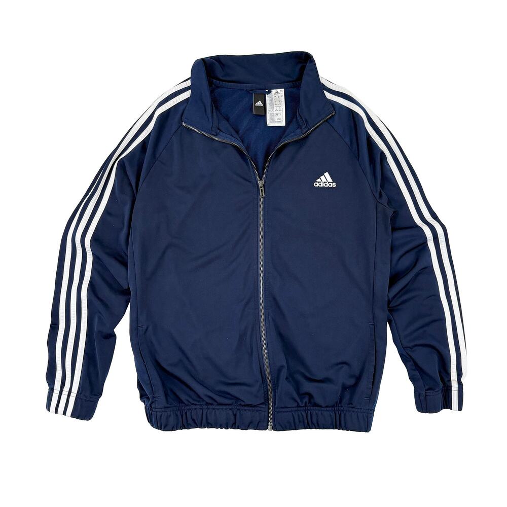 Adidas 3 Stripe Track Jacket Boys XL Navy Blue Sporty Athletic